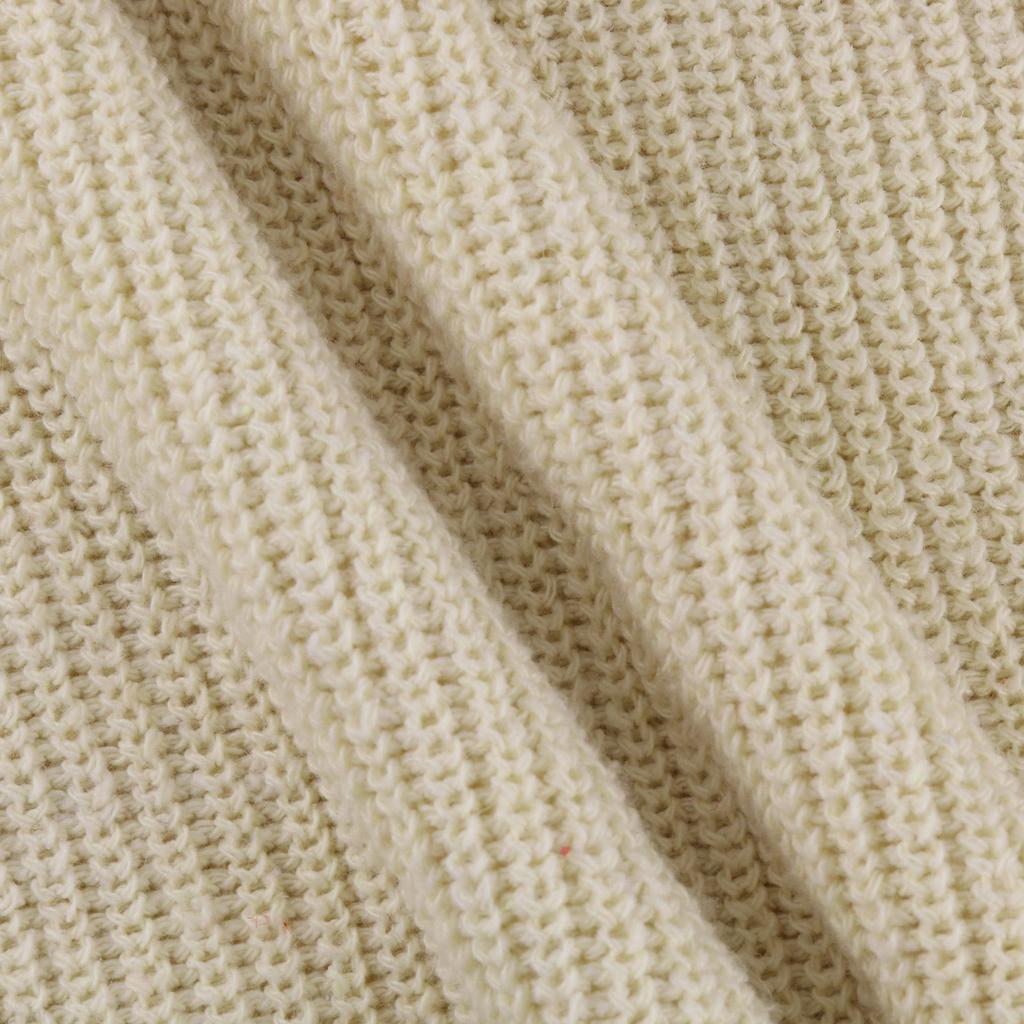 Damemote Uformell strikking Ensfarget Langermet genserskjole med turtleneck