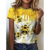Damen-T-Shirt - Biene & Sonnenblume Grafik, Fröhliches Sommer-Naturdesign für Freizeit und Alltag