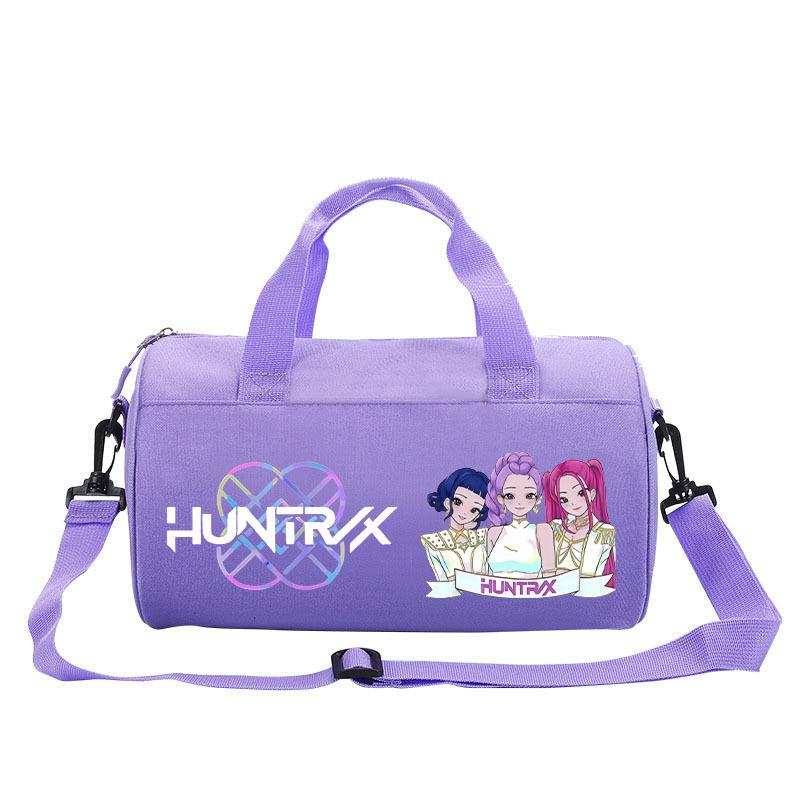 Bolsa Cilindro Fitness com Estampa de Desenho Animado Caçadores de Bruxas KPOP Bagagem Bolsa de Mão Esportiva Bolsa de Viagem