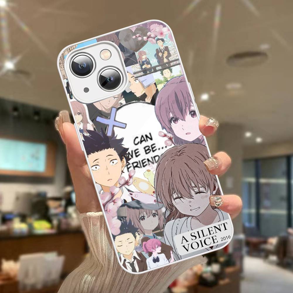 Anime A Silent Voice Tempered Glass For Iphone 14 13 12 11 Pro Mini XS MAX 14Plus X XS XR Fundas