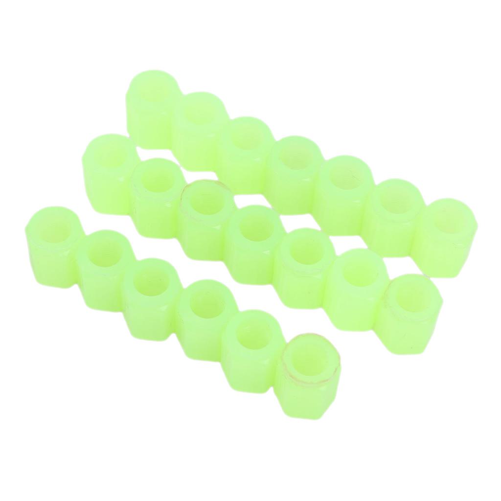 20PCS Glowing Tire Valve Caps Green Plastic Fluorescent Car Tire Valve Stem Caps for Motorcycles SUVs Trucks