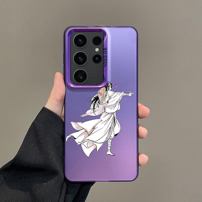 Case For Samsung A56 A36 A26 A24 A16 A14 A12 A32 A50 A70 A22 A34 A54 A52 5G A06 4G Silver IMD Cover Heaven Officials Blessing