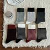 Socks Medium Tube Socks Season Tide Retro Striped Stockings Pure Cotton Sweat-Absorbing Deodorant Pile Socks Women