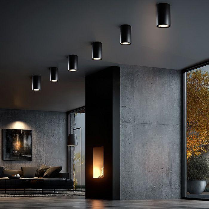 Spot LED - MCE422 - Luminaire Noir Rond - GU10 - 40W - Intérieur - IP20