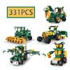 Moc 331Pcs 5 In 1 Creative Electric Rc Farmer'S Car Robot Model Harvester Diy Building Blocks Children'S Puzzle Toy Gift
