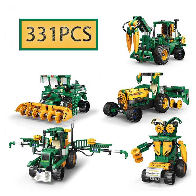

Конструктор 331 деталь 5 в 1 Креативный Электрический RC Фермерский Автомобиль Робот Модель Комбайн DIY Строительные Блоки Детская Головоломка Игрушка Подарок