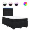 Box Spring Bed with Mattress Black 120 x 190 cm Velvet