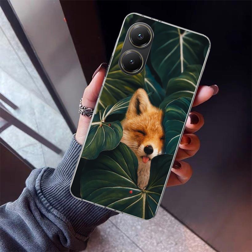 Animal Fox Phone Case For Xiaomi Poco X5 X6 X7 Pro F7 Ultra M7 Redmi 15C 15 13C 13 12C 12 10 10C 10A 9 9C 9T 9A Cover Poco X3 X5