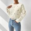 Korean Style Gentle Knitted Sweater Loose Fit Round Neck Pullover Women S Top