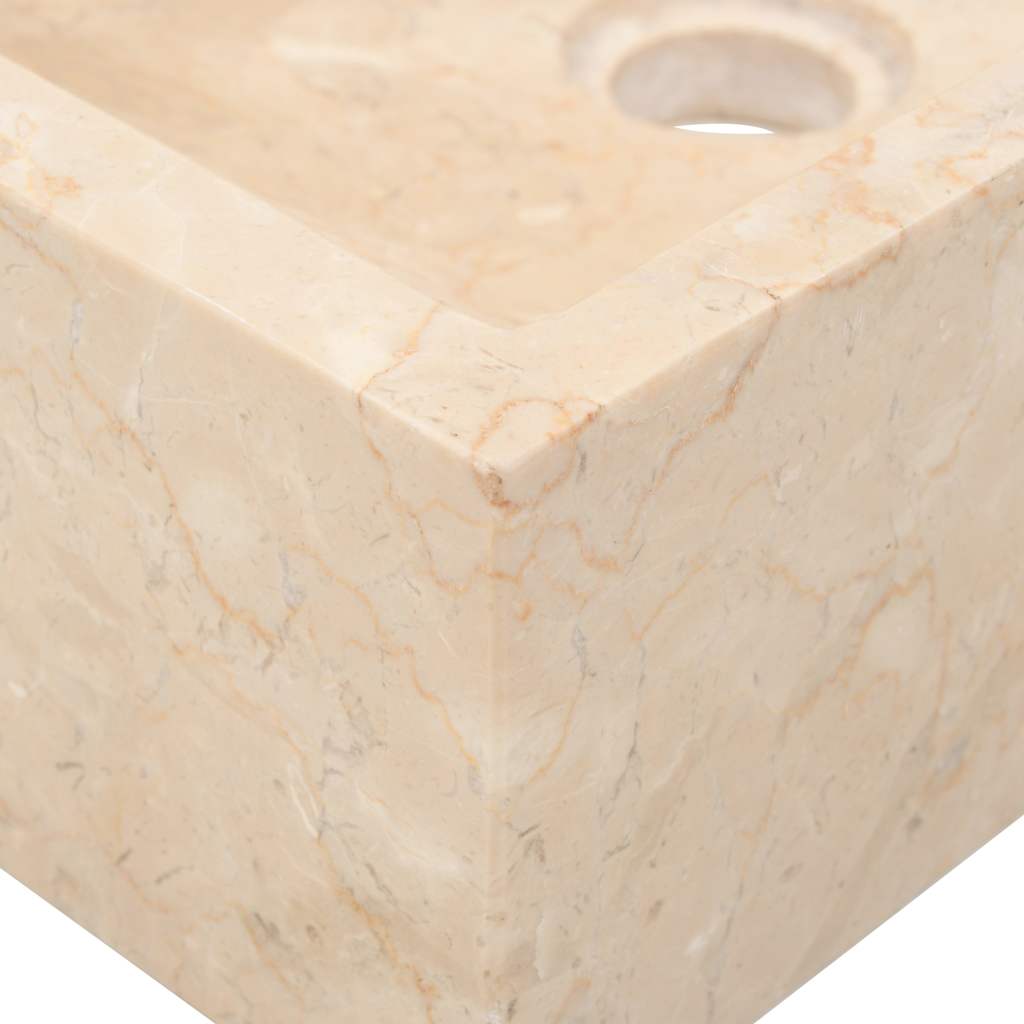 Wash Basin 45 X 30 X 12 Cm Marble High Gloss Cream