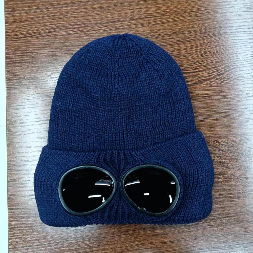 Unisex Windproof Goggles & Velvet-Lined Ski Hat – European/American Style Knit Warm Wool Hat