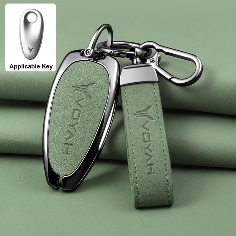 Sacoche pour clé de voiture en alliage de zinc et cuir, Étui de protection pour clé de voiture à distance Voyah Free I-Land Dreamer, Accessoires porte-clés de voiture black