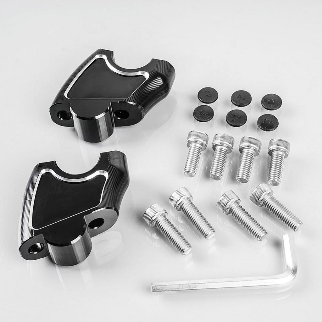 WOOGA Motorcycle Handlebar Risers 45mm Lossless Mount Aluminum Handlebar Raise 25mm Rearward Handlebar Height Up Adapter Fits Honda Rebel CMX 1100 CMX
