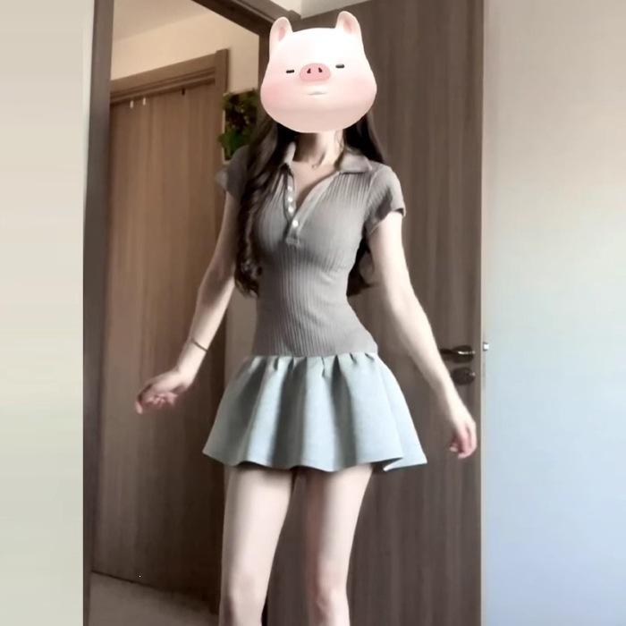 American Spice Girl Temperament College Style Dress Women's Clothing, Summer New Small Slim a Word Short Skirt