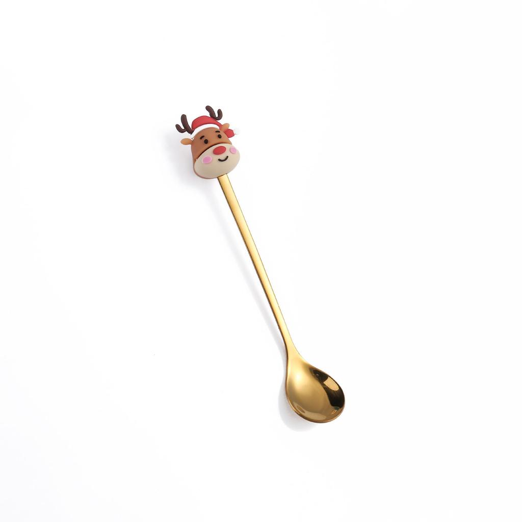 Christmas Cartoon Snowman Spoon & Fork Set - Cute Dessert Cutlery Gift