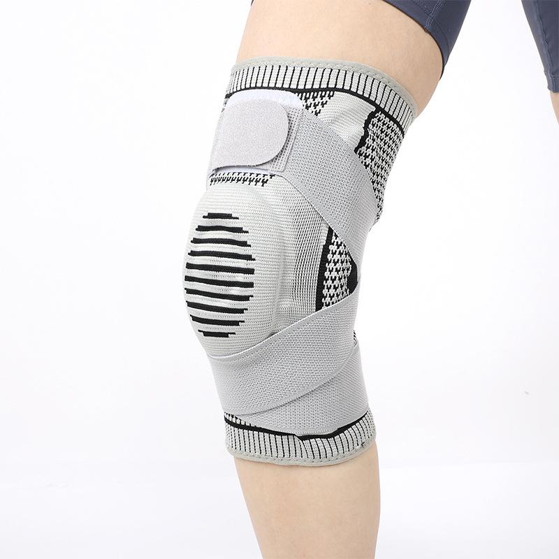 Sports Silicone Knee Pads Basketball Compression Straps Support Breathable Meniscus Joint Running Protective Gear