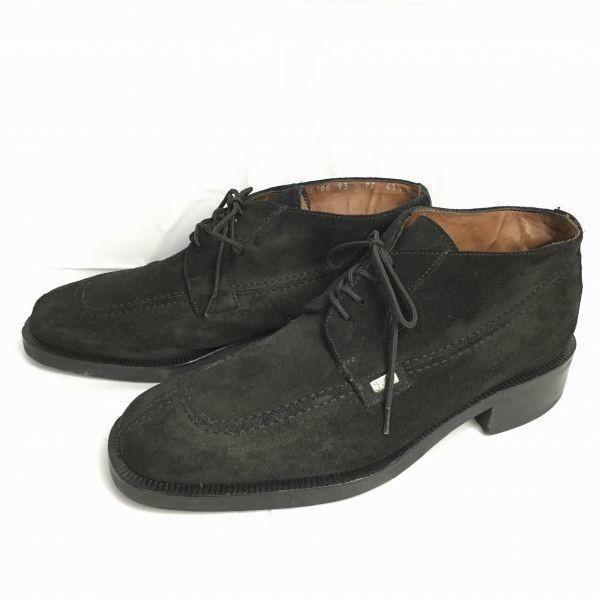 Versace Classic Chukka Boots Schwarz Wildleder-Finish Größe 41.5 26.026.5 Vintage Herren(GEBRAUCHT)