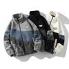Autumn and Winter Lamb Wool Jacket for Male Couples, Lamb Wool Stand Up Collar Jacket, Color Blocked Versatile Top