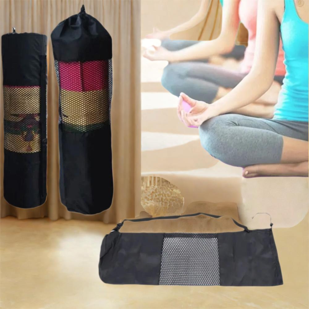 Yoga Mat Çantası Taşınabilir Nefes Alabilir Spor Çantası Ayarlanabilir Omuz Askıları Taşıma Filesi Saklama Çantası Çoğu Yoga Matına Uyar Siyah