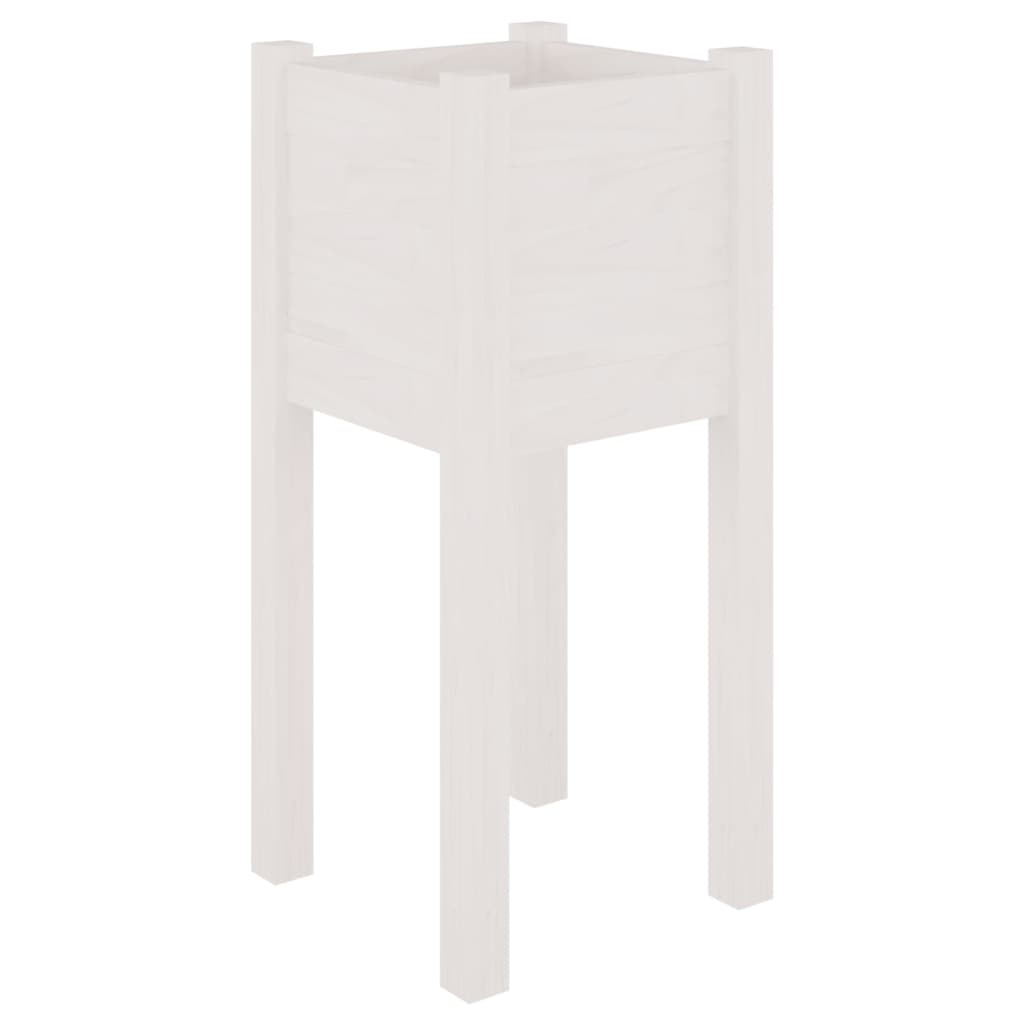 Planters 2 Pcs. White 31 X 31 X 70 Cm Solid Pine Wood