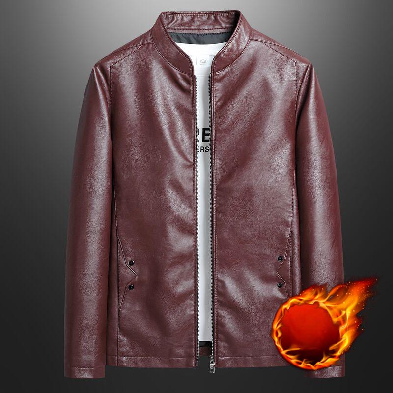 

Men s Leather Jacket Fashion PU Leather Jacket Motorcycle Trend Large Size Stand-Up Collar Leather Jacket 6XL