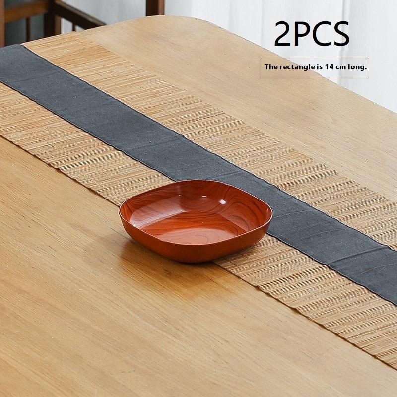 1/2Pcs Japanese Imitation Wood Grain Snack Dish Food Grade Pp Material Vegetable Dish Fruit Dish Kitchen Bowl Dish Dinnerware