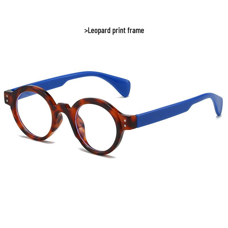 Anti-Blue Light Reading Glasses with Spring Legs, Round Frame for Men & Women, Frog Eyes Style for Elders.