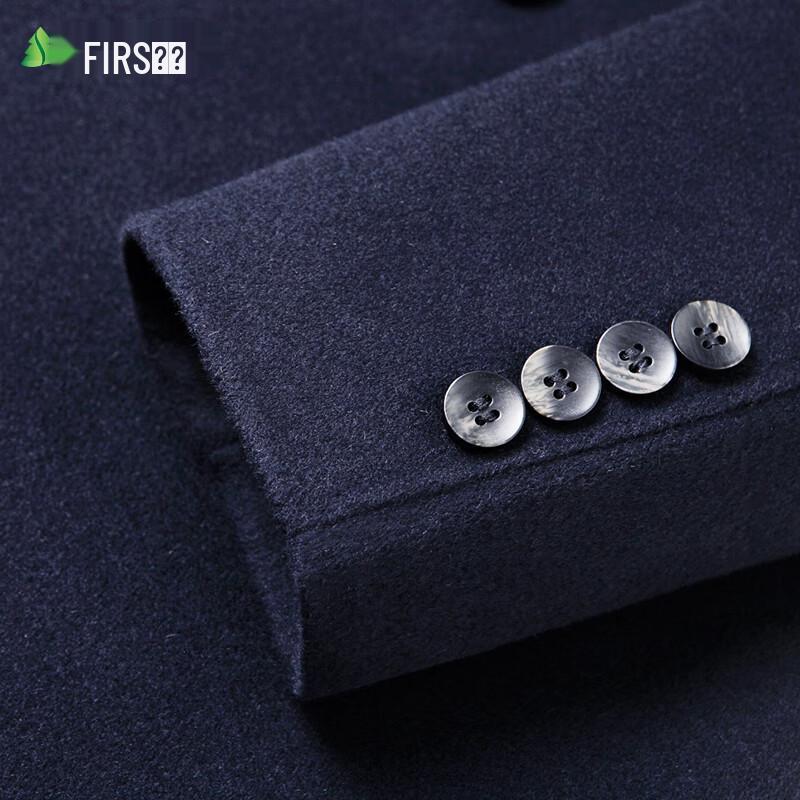 Shanshan Men's 100% Wool Double-Breasted Long Overcoat