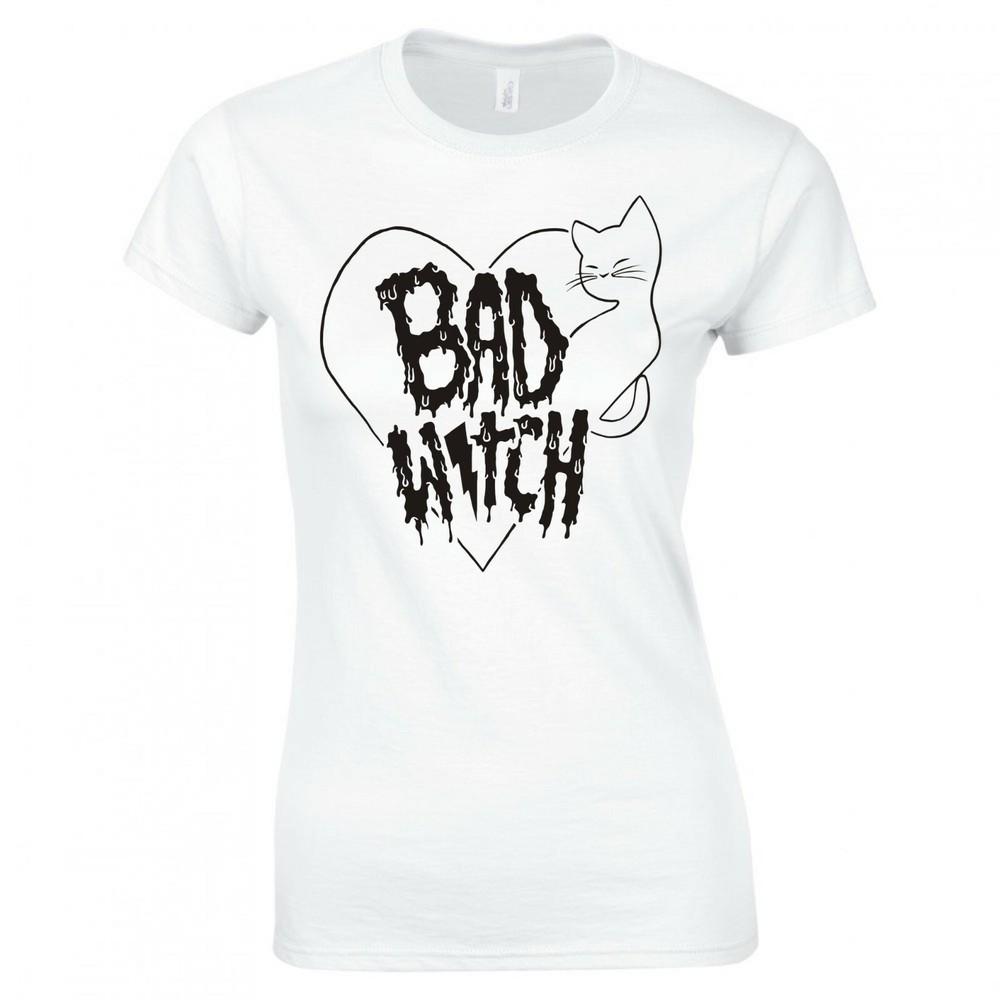 Funny Goth Bad Witch Ladies Skinny Fit Tshirt