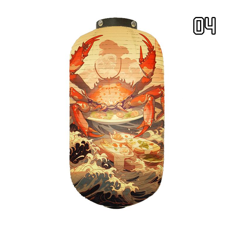 Japanese Style Paper Lantern Beautiful Crab Shrimp Printed Lanterns Sushi Hotpot Izakaya Restaurant Bar Advertising Lantern