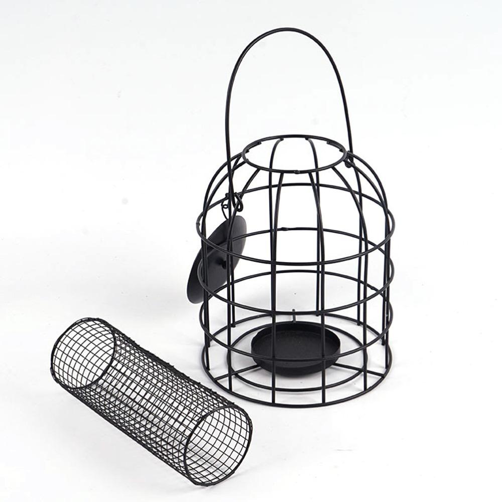 Durable Iron Cage Bird Feeder Iron Bird Food Dispenser Feeding Column Bird Feeder Garden Use