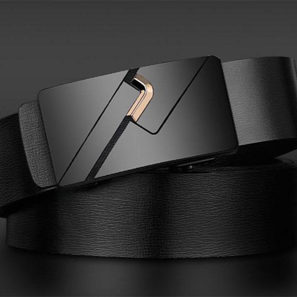 Belt Men'S Business Automatic Buckle Cowhide Belt Middle-Aged And Young Men'S Belt