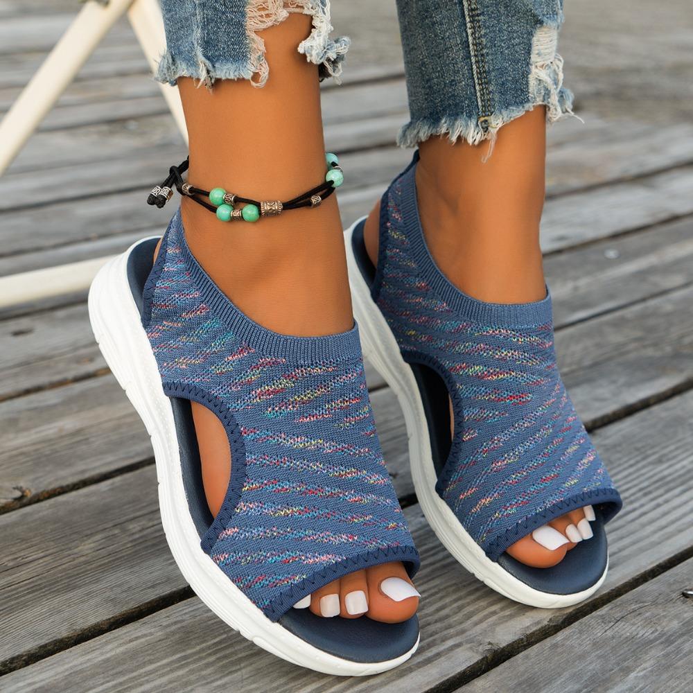 Open-toed, spot thick-soled autumn fish head casual sleeve fashion sandals low-heeled women's shoes origin large-size sports
