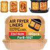 Air Fryer Paper for Dual Zone,100pz 22x14 cm,Disposable Non-stick Paper Air Fryer for Cecotec/Masterpro/Ninja AF300EU/AF400EU