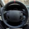 Hand-stitched Black Artificial Leather Steering Wheel Cover  For Citroen C5 2008 2009 2010-2017 Auto Interior Accessories
