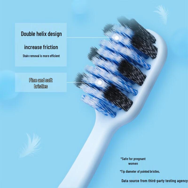 Saky Wide Head Charcoal Toothbrush 3-Pack