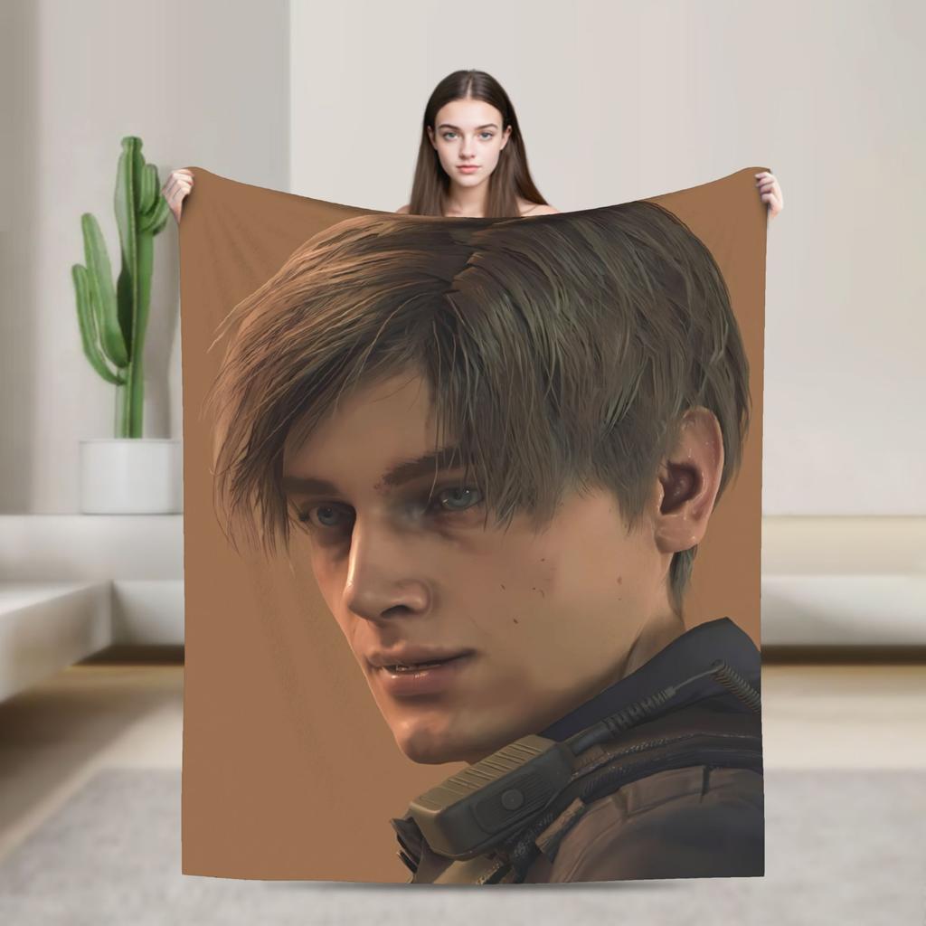Residents Evils 9 Leon Keneddy Blankets Warm Soft Novelty Plush Throw Blanket For Bedroom Camping Flannel Bedspread Bed Cover