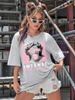 Unisex INTENSE FEELINGS Street Hip Hop Female T-Shirts Loose Oversize Short Sleeve Soft Soft Tops Summer Breathable Tee Clothing