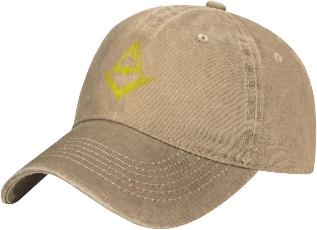 Masonic Square and Compasses Vintage Washed Baseball Cap Distressed Cotton Casual Adjustable Hat