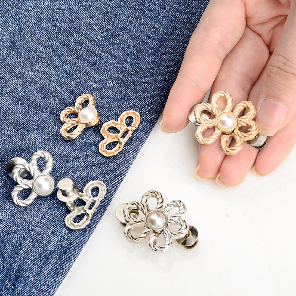 New DIY Tighten Waist Button Detachable Clip No Sewing Retractable Button Reduce Waist Flower Buttons Snap Clothing Accessories