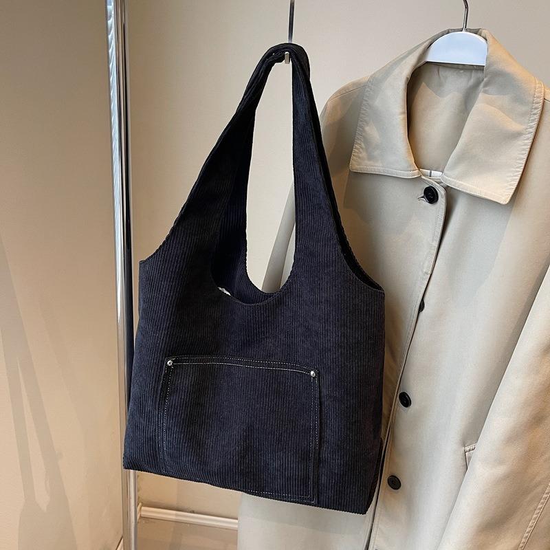 Bag women's new trendy fashion velvet shoulder tote simple large-capacity armpit bag