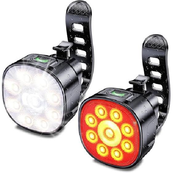 Bike Lights Front and Back for Night Riding Safety,Super Bright Headlight 2 Pack