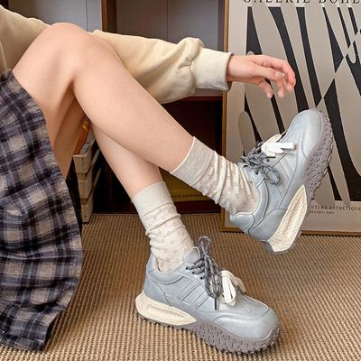 Retro Feet Small Platform Dad Shoes Women's 2025 New Spring and Autumn Lightweight Height Increase Versatile Casual Sports Shoes