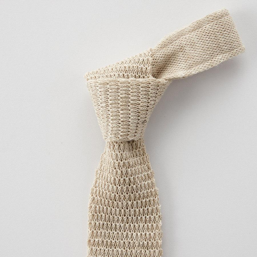 STCO Melange Solid Knit Tie Beige_Sntvz40Tsd