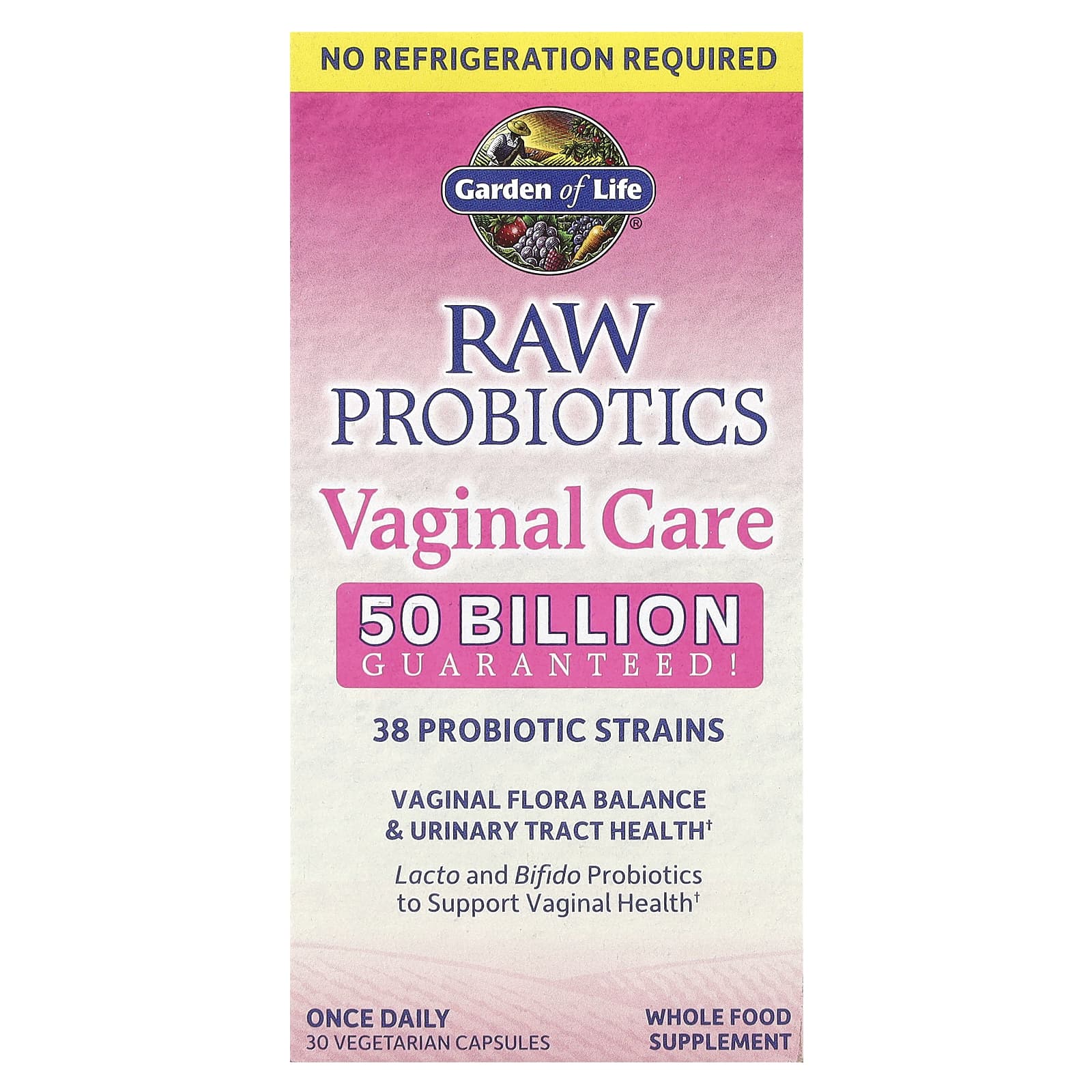 

Garden of Life, RAW Probiotics Vaginal Care, 30 овочевих капсул