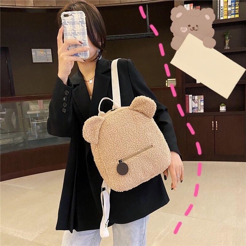 Velvet Mini Backpack For Women With Zipper Pockets For Daily Use