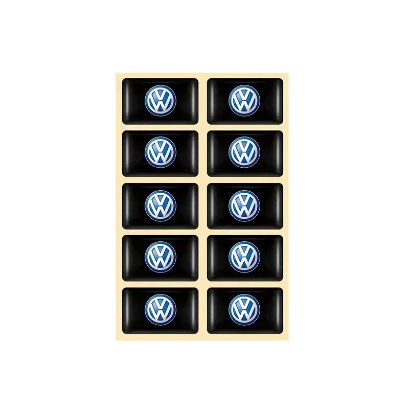10Pcs VW Logo Emblem Stickers Car Interior Decorative Decals For Volkswagen Polo Arteon Tiguan Golf Touareg GTI Amarok Passat CC