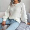 Women's Casual Long Sleeve Knit Sweater Loose Pullover And Thick Knit Sweater