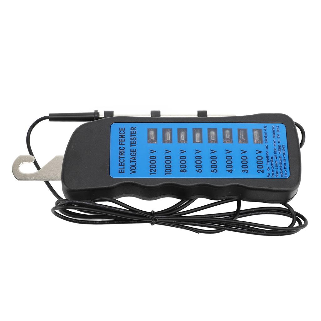 Electric Fence Voltage Tester Fault Finder 12 KV Portable Farm Fence Tester with 8 Indicator Lights