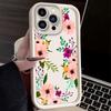 Retro Watercolor Wild Flowers Case for iPhone 17 Air 16 E 15 14 Plus 13 12 Mini 11 Pro Max Washable Dustproof Silicone Cover